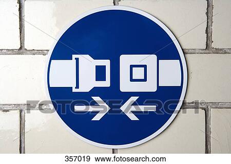 Stock Photo - ‘Fasten seatbelt’ sign. Fotosearch