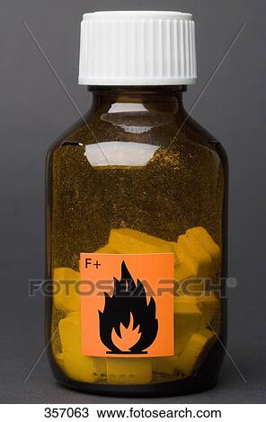 ‘Flammable’ label on glass bottle containing tablets View Large Photo Image Stock Image - ‘Flammable’ label on glass bottle containing tablets. Fotosearch