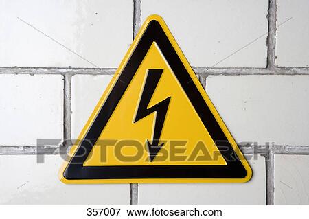 Stock Photo - ‘High voltage’ warning sign. Fotosearch