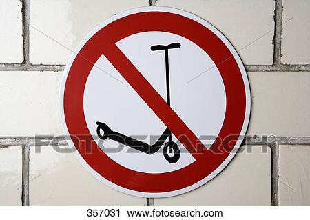 Stock Image - ‘No scooter’s’ sign. Fotosearch