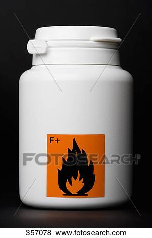 White bottle with ‘flammable’ warning label View Large Photo Image Stock Photo - White bottle with ‘flammable’ warning label. Fotosearch