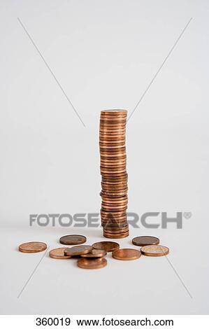 Stack of copper coins View Large Photo Image Stock Photo - Stack of copper coins. Fotosearch