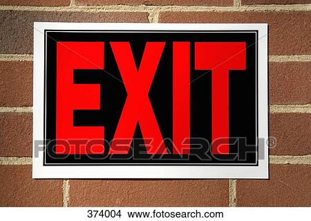 Picture - ‘Exit’ sign. Fotosearch