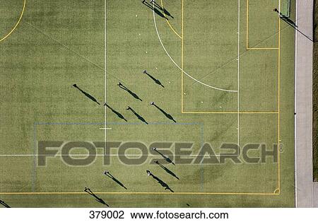 Aerial view of football match View Large Photo Image Stock Image - Aerial view of football match. Fotosearch
