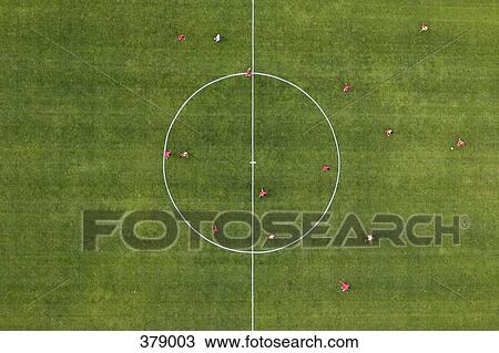 Aerial view of football match View Large Photo Image Stock Image - Aerial view of football match. Fotosearch