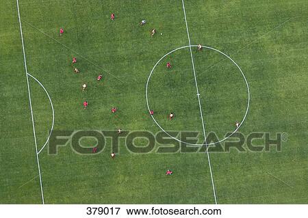 Stock Photo - Aerial view of football match. Fotosearch