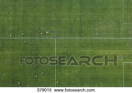 Stock Photography - Aerial view of football match. Fotosearch