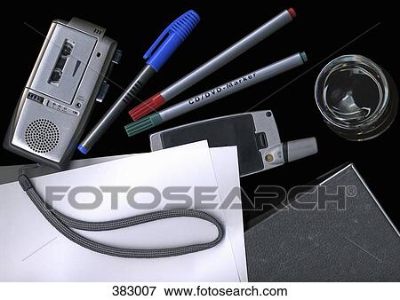 Dictaphone, mobile phone, and other office supplies View Large Photo Image Stock Photo - Dictaphone, mobile phone, and other office supplies. Fotosearch