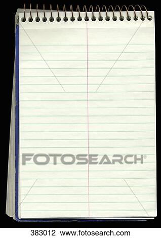 Stock Image - Lined spiral notebook. Fotosearch