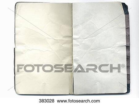 Open notebook with crumpled pages View Large Photo Image Stock Photo - Open notebook with crumpled pages. Fotosearch