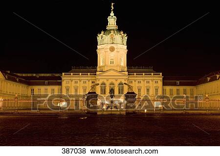 Charlottenburg Palace at night, Berlin, Germany View Large Photo Image Stock Photo - Charlottenburg Palace at night, Berlin, Germany. Fotosearch