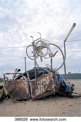Car wreck assemblage on a roadside View Large Photo Image Stock Photograph - Car wreck assemblage on a roadside. Fotosearch
