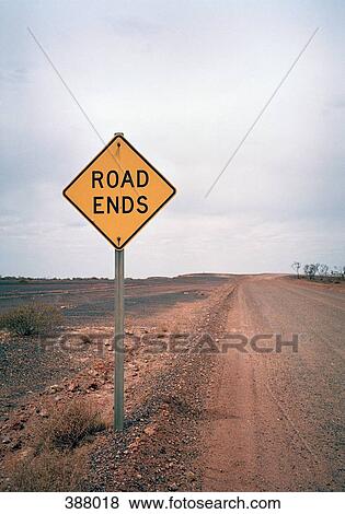 "Road ends" warning sign View Large Photo Image Stock Photo - "Road ends" warning sign. Fotosearch