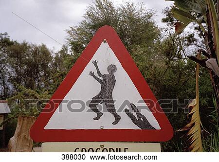 Warning sign for crocodiles View Large Photo Image Stock Image - Warning sign for crocodiles. Fotosearch
