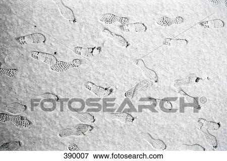 Stock Photo - Footprints in snow. Fotosearch