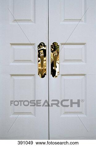 Stock Photo - Closed double doors. Fotosearch