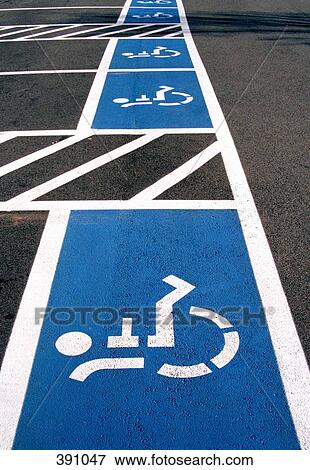 Parking spaces for handicapped drivers View Large Photo Image Stock Photo - Parking spaces for handicapped drivers. Fotosearch