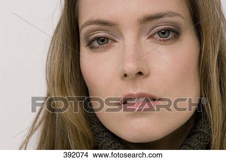 Portrait of a woman looking serious View Large Photo Image Picture - Portrait of a woman looking serious. Fotosearch