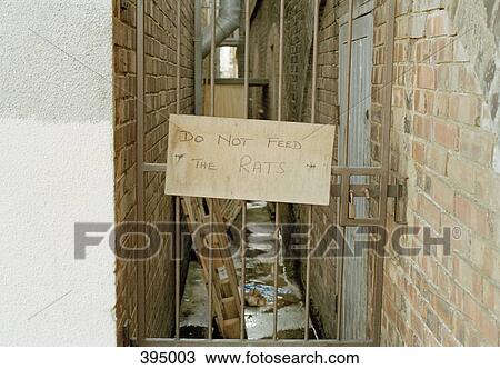 Sign on gate of alleyway View Large Photo Image Stock Image - Sign on gate of alleyway. Fotosearch