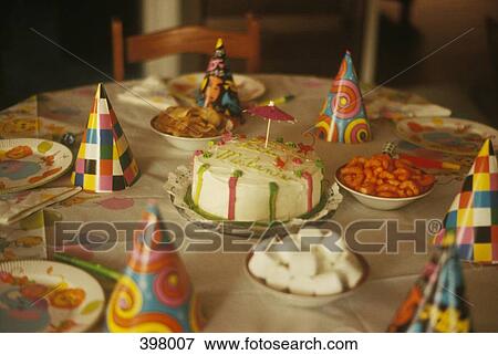 Stock Photo - Table setting for a children's birthday party. Fotosearch