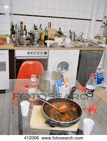 Stock Photograph - Messy kitchen. Fotosearch