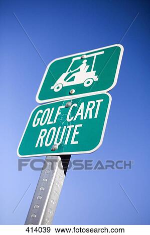 Stock Photo - Golf course information sign. Fotosearch
