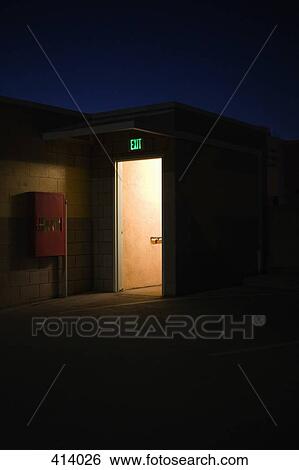 Illuminated doorway at night View Large Photo Image Stock Photograph - Illuminated doorway at night. Fotosearch