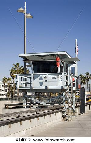 Stock Image - Lifeguard cabin. Fotosearch