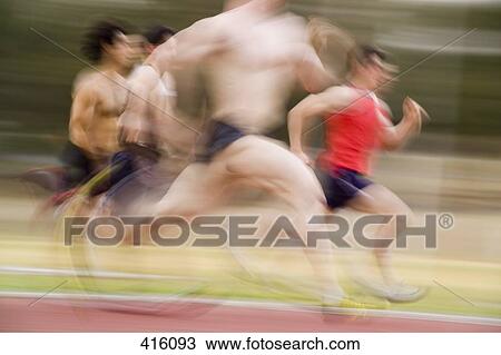 Group of athletes running on a track View Large Photo Image Stock Image - Group of athletes running on a track. Fotosearch