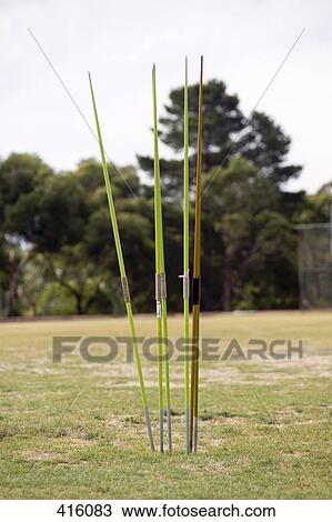 Stock Image - Javelin poles prepared for competition. Fotosearch