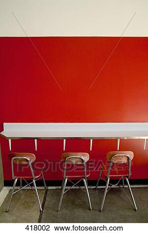 Three stools in a cafe View Large Photo Image Stock Image - Three stools in a cafe. Fotosearch