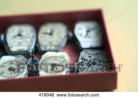 Watch parts in a box View Large Photo Image Stock Photo - Watch parts in a box. Fotosearch