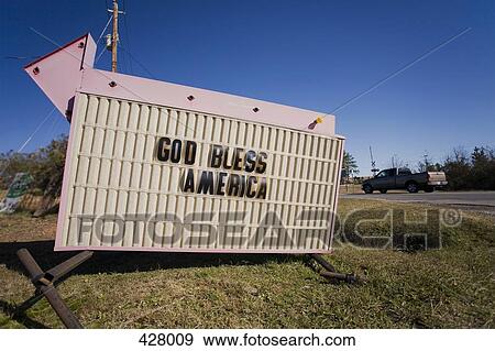 Stock Photo - "God Bless America" Sign. Fotosearch