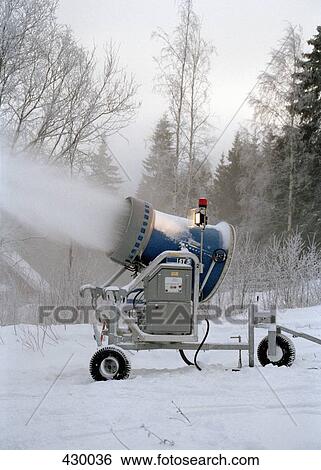 Snow machine making snow View Large Photo Image Stock Photograph - Snow machine making snow. Fotosearch