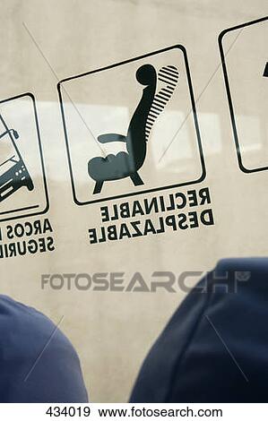 Information sign in a bus window View Large Photo Image Stock Photo - Information sign in a bus window. Fotosearch
