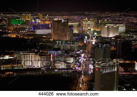 Stock Photograph - Cityscape at night, Las Vegas, Nevada. Fotosearch