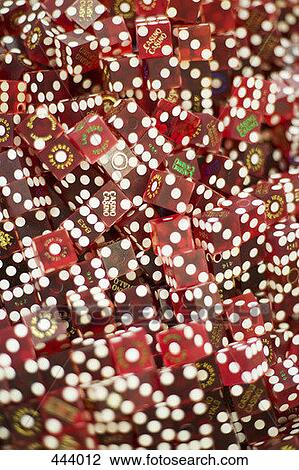 Stock Image - Pile of dice at a casino, Las Vegas, Nevada. Fotosearch