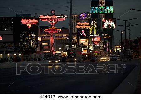 Street scene at night, Las Vegas, Nevada View Large Photo Image Stock Image - Street scene at night, Las Vegas, Nevada. Fotosearch