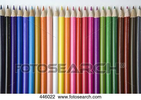 Colored pencils in a row View Large Photo Image Stock Image - Colored pencils in a row. Fotosearch