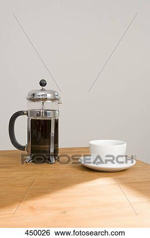 A cafetiere and coffee cup View Large Photo Image Stock Photograph - A cafetiere and coffee cup. Fotosearch