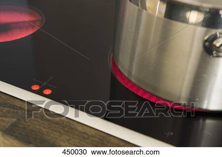 A pan on a hot hob View Large Photo Image Stock Image - A pan on a hot hob. Fotosearch