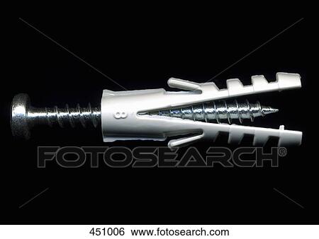 Metal screw in a plastic wall plug View Large Photo Image Stock Photograph - Metal screw in a plastic wall plug. Fotosearch