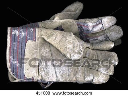 Pair of old work gloves View Large Photo Image Stock Photo - Pair of old work gloves. Fotosearch