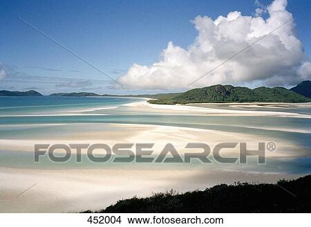 View from high up across Whitehaven Beach, Australia View Large Photo Image Picture - View from high up across Whitehaven Beach, Australia. Fotosearch