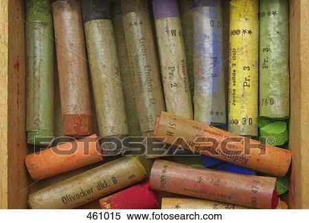 Detail of a box of oil pastels View Large Photo Image Stock Photography - Detail of a box of oil pastels. Fotosearch