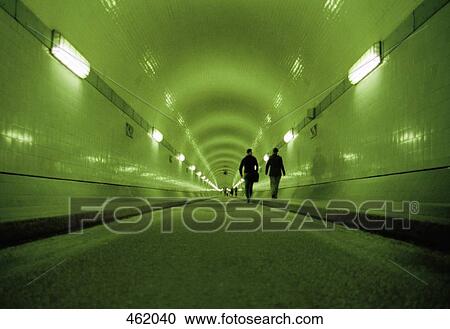 Stock Image - An illuminated tunnel. Fotosearch