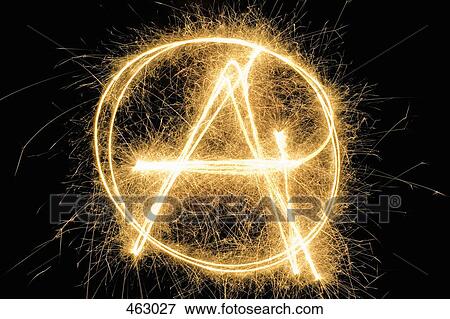 Anarchist Symbol drawn with a sparkler View Large Photo Image Stock Photo - Anarchist Symbol drawn with a sparkler. Fotosearch