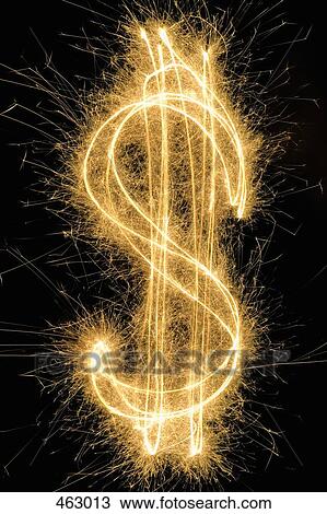 Dollar Sign drawn with a sparkler View Large Photo Image Stock Image - Dollar Sign drawn with a sparkler. Fotosearch