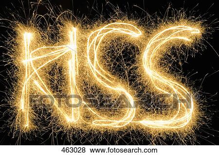 Kiss' drawn with a sparkler View Large Photo Image Stock Photo - Kiss' drawn with a sparkler. Fotosearch