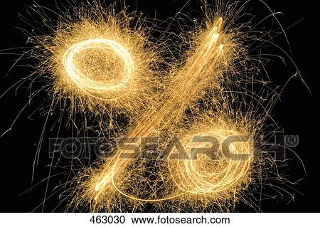 Percentage sign drawn with a sparkler View Large Photo Image Stock Image - Percentage sign drawn with a sparkler. Fotosearch